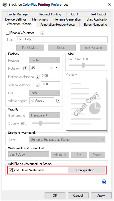 Printer Driver - Add Watermark or Stamp to the document